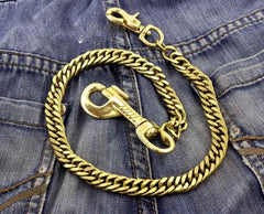 Solid Brass Wallet Chain Cool Punk Rock Biker Trucker Wallet Chain Trucker Wallet Chain for Men - imessengerbags