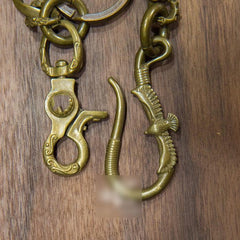 Solid Men's Handmade Pure Brass Koi Water Key Chain Pants Chains Biker Wallet Chain For Men - imessengerbags