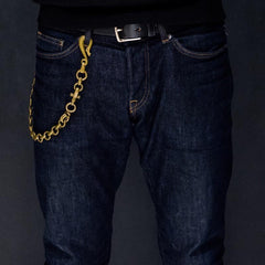 Solid Men's Handmade Pure Brass Python Buckle Key Chain Pants Chains Biker Wallet Chain For Men - imessengerbags