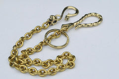Badass Gold Brass Long Mens 18'' Biker Wallet Chain Biker Pants Chain Trucker Wallet Chain for Men - imessengerbags