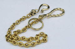 Badass Gold Brass Long Mens 18'' Biker Wallet Chain Biker Pants Chain Trucker Wallet Chain for Men
