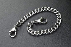 Cool Silver Brass Stainless Steel Mini Key Chain Wallet Chain Hanging Chain for Men - imessengerbags