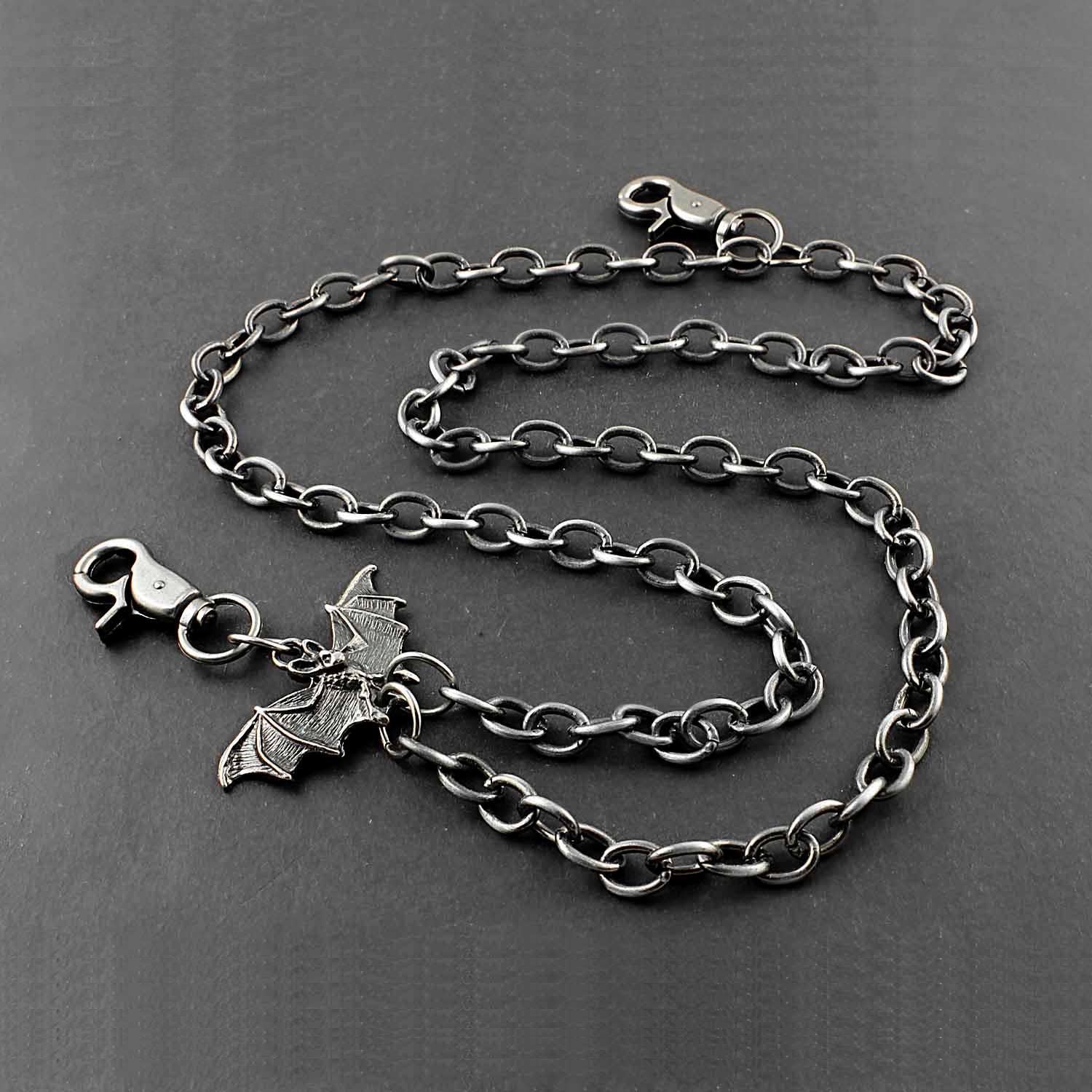 Solid Stainless Steel Bat Wallet Chain Cool Punk Rock Biker Trucker Wallet Chain Trucker Wallet Chain for Men - imessengerbags