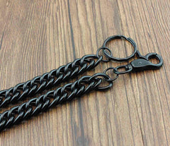 Solid Stainless Steel Black Long Wallet Chain Cool Punk Rock Biker Trucker Wallet Chain Trucker Wallet Chain for Men - imessengerbags