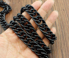 Solid Stainless Steel Black Long Wallet Chain Cool Punk Rock Biker Trucker Wallet Chain Trucker Wallet Chain for Men - imessengerbags