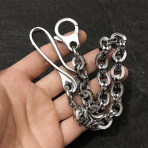 Solid Stainless Steel Cool Punk Rock Skull Wallet Chain Biker Trucker Wallet Chain Trucker Wallet Chain for Men - imessengerbags