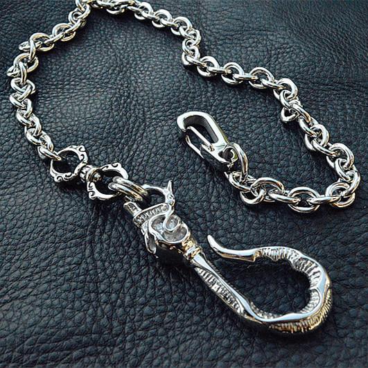 Solid Stainless Steel Cool Punk Rock Skull Wallet Chain Biker Trucker Wallet Chain Trucker Wallet Chain for Men - imessengerbags