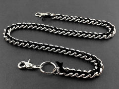 Solid Stainless Steel Leather Braided Long Wallet Chain Cool Punk Rock Biker Trucker Wallet Chain Trucker Wallet Chain for Men