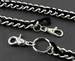 Solid Stainless Steel Leather Braided Long Wallet Chain Cool Punk Rock Biker Trucker Wallet Chain Trucker Wallet Chain for Men