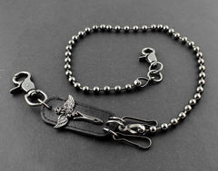Solid Stainless Steel Long Bead Sword Wallet Chain Cool Punk Rock Biker Trucker Wallet Chain Trucker Wallet Chain for Men