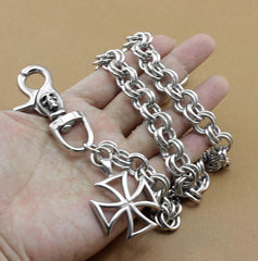 Solid Stainless Steel Long Cross Wallet Chain Cool Punk Rock Biker Trucker Wallet Chain Trucker Wallet Chain for Men