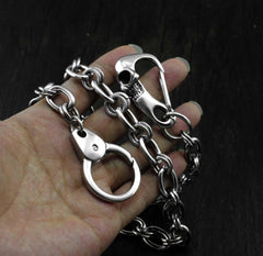 Solid Stainless Steel Long Skull Wallet Chain Cool Punk Rock Biker Trucker Wallet Chain Trucker Wallet Chain for Men