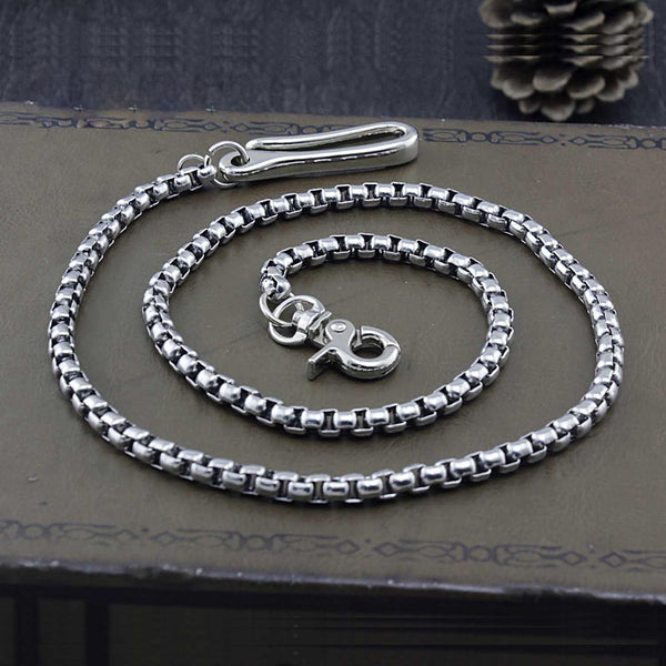 Solid Stainless Steel Long Wallet Chain Cool Punk Rock Biker Trucker Wallet Chain Trucker Wallet Chain for Men - imessengerbags