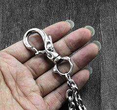Solid Stainless Steel Skull Sword Wallet Chain Cool Punk Rock Biker Trucker Wallet Chain Trucker Wallet Chain for Men