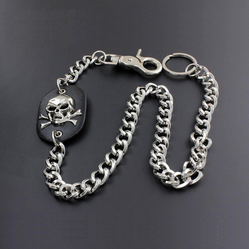 Solid Stainless Steel Skull Wallet Chain Cool Punk Rock Biker Trucker Wallet Chain Trucker Wallet Chain for Men
