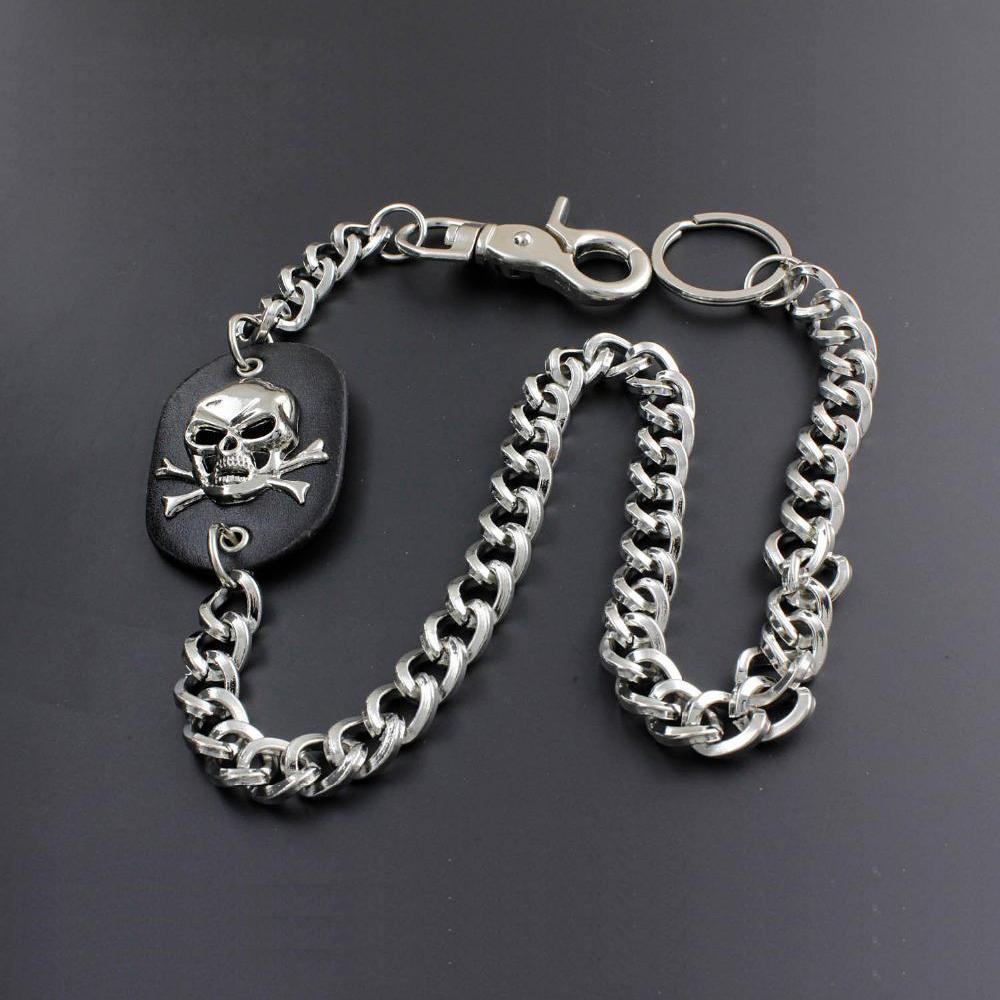 Solid Stainless Steel Skull Wallet Chain Cool Punk Rock Biker Trucker Wallet Chain Trucker Wallet Chain for Men