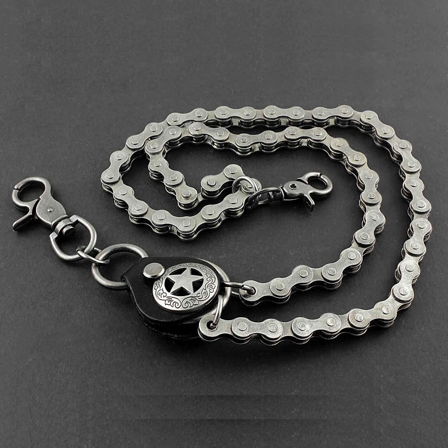Solid Stainless Steel Star Bike Chain Wallet Chain Cool Punk Rock Biker Trucker Wallet Chain Trucker Wallet Chain for Men
