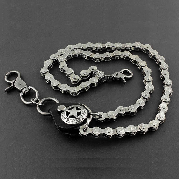 Solid Stainless Steel Star Bike Chain Wallet Chain Cool Punk Rock Biker Trucker Wallet Chain Trucker Wallet Chain for Men - imessengerbags
