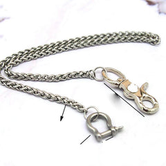 Solid Stainless Steel 18''Long SilverKey Chain Wallet Chain Pants Chain For Men - imessengerbags