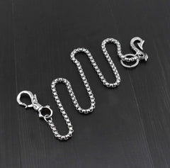 Cool Stainless Steel Dragon Skull Hook Wallet Chain Silver Pants Chain Biker Chain For Men - imessengerbags