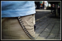Cool Silver Stainless Steel Mens Pants Chain Biker Wallet Chain Key Chain For Men - imessengerbags