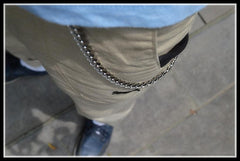 Cool Silver Stainless Steel Mens Pants Chain Biker Wallet Chain Key Chain For Men - imessengerbags