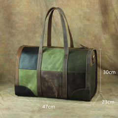 Vintage Green Leather Men's Weekender Bag Travel Bag Overnight Bag For Men - imessengerbags