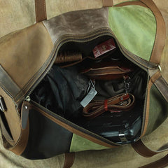 Vintage Green Leather Men's Weekender Bag Travel Bag Overnight Bag For Men - imessengerbags