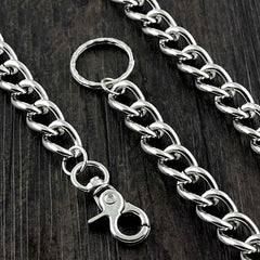 SOLID STAINLESS STEEL BIKER SILVER WALLET CHAINs LONG PANTS CHAIN Jeans Chain Jean Chain FOR MEN - imessengerbags
