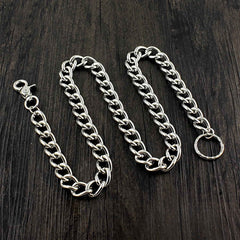 SOLID STAINLESS STEEL BIKER SILVER WALLET CHAINs LONG PANTS CHAIN Jeans Chain Jean Chain FOR MEN - imessengerbags