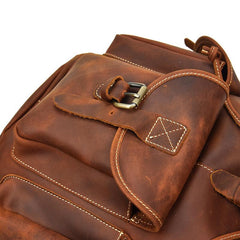 Vintage Leather Mens 14inch Laptop Backpack Travel Backpacks School Backpacks for Men - imessengerbags