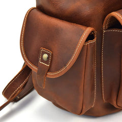 Vintage Leather Mens 14inch Laptop Backpack Travel Backpacks School Backpacks for Men - imessengerbags