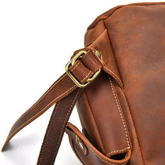 Vintage Leather Mens 14inch Laptop Backpack Travel Backpacks School Backpacks for Men - imessengerbags