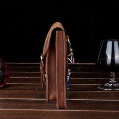 Vintage Brown Leather Men's Belt Pouch Cell Phone Holster Waist Bag For Men - imessengerbags