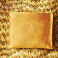 Handmade Mens Cool billfold Leather Wallet Men Small Card Slim Wallets Bifold for Men - imessengerbags