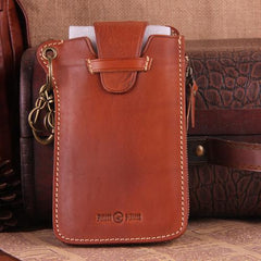 Genuine Leather Mens Cool Phone Key Wallet Card Slim Wallet Key Holder Car Key Case for Men - imessengerbags