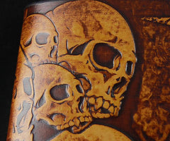 Handmade Leather Tooled Metallica Mens billfold Wallet Cool Leather Wallet Slim Wallet for Men - imessengerbags