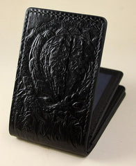 Handmade Leather Tooled Predator License Wallet Mens Card billfold Wallet Cool Leather Wallet Slim Wallet for Men - imessengerbags