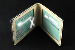 Handmade Leather License Wallet Mens Card billfold Wallet Cool Leather Wallet Slim Wallet for Men - imessengerbags