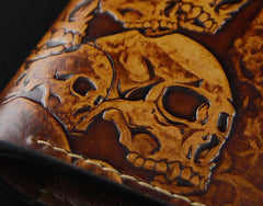 Handmade Leather Tooled Metallica Mens billfold Wallet Cool Leather Wallet Slim Wallet for Men - imessengerbags