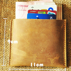 Handmade Mens Cool billfold Leather Wallet Men Small Card Slim Wallets Bifold for Men - imessengerbags