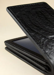 Handmade Leather Tooled Predator License Wallet Mens Card billfold Wallet Cool Leather Wallet Slim Wallet for Men - imessengerbags
