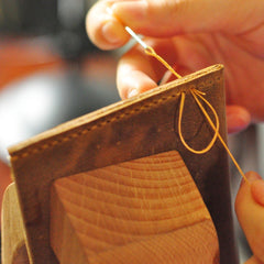 Handmade Mens Cool billfold Leather Wallet Men Small Card Slim Wallets Bifold for Men - imessengerbags