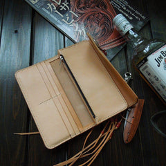 Handmade Leather Biker Wallet Mens Cool Chain Wallet Trucker Wallet with Chain
