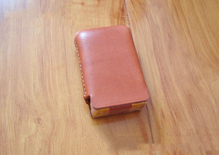 Handmade Brown Leather Mens Cigarette Case Cigarette Holder Case for Men