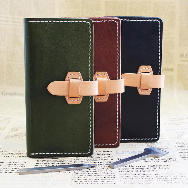 Handmade Leather Womens Vintage Long Wallet Cute Long Wallet for Women - imessengerbags