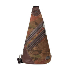 Camouflage Canvas Sling Backpack Men's Sling Bag Camouflage Chest Bag Canvas One shoulder Backpack For Men
