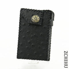 Handmade Cool Leather Mens Vintage Black Cigarette Holder Case Cigarette Holder for Men - imessengerbags
