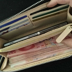 Handmade Leather Skull Death Tooled Mens Long Wallet Cool Leather Wallet Clutch Wallet for Men - imessengerbags