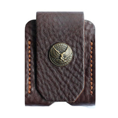 Cool Mens Leather Eagle Black Zippo Lighter Case with Loop Zippo lighter Holder with clip